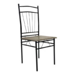 Τραπεζαρία Reforia pakoworld σετ 5τμχ mdf σε γκρι απόχρωση με μαύρα μεταλλικά πόδια 110x60x74εκ-374-000002