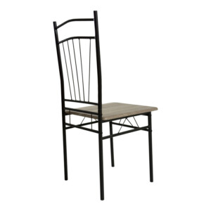 Τραπεζαρία Reforia pakoworld σετ 5τμχ mdf σε γκρι απόχρωση με μαύρα μεταλλικά πόδια 110x60x74εκ-374-000002