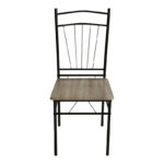 Τραπεζαρία Reforia pakoworld σετ 5τμχ mdf σε γκρι απόχρωση με μαύρα μεταλλικά πόδια 110x60x74εκ-374-000002