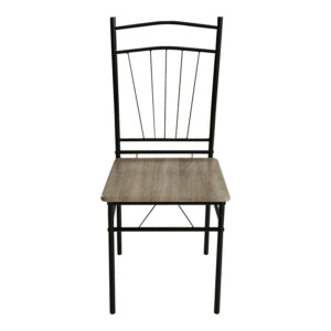 Τραπεζαρία Reforia pakoworld σετ 5τμχ mdf σε γκρι απόχρωση με μαύρα μεταλλικά πόδια 110x60x74εκ-374-000002