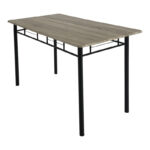 Τραπεζαρία Reforia pakoworld σετ 5τμχ mdf σε γκρι απόχρωση με μαύρα μεταλλικά πόδια 110x60x74εκ-374-000002