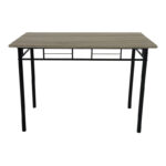 Τραπεζαρία Reforia pakoworld σετ 5τμχ mdf σε γκρι απόχρωση με μαύρα μεταλλικά πόδια 110x60x74εκ-374-000002