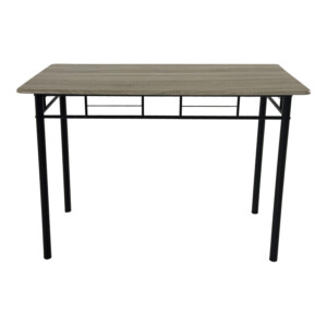 Τραπεζαρία Reforia pakoworld σετ 5τμχ mdf σε γκρι απόχρωση με μαύρα μεταλλικά πόδια 110x60x74εκ-374-000002