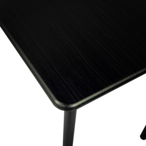Τραπεζαρία Reforia pakoworld σετ 5τμχ mdf σε μαύρη απόχρωση με μαύρα μεταλλικά πόδια 110x60x74εκ-374-000003