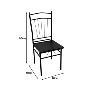 Τραπεζαρία Reforia pakoworld σετ 5τμχ mdf σε μαύρη απόχρωση με μαύρα μεταλλικά πόδια 110x60x74εκ - Image 12