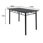 Τραπεζαρία Reforia pakoworld σετ 5τμχ mdf σε μαύρη απόχρωση με μαύρα μεταλλικά πόδια 110x60x74εκ - Image 13