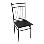 Τραπεζαρία Reforia pakoworld σετ 5τμχ mdf σε μαύρη απόχρωση με μαύρα μεταλλικά πόδια 110x60x74εκ-374-000003