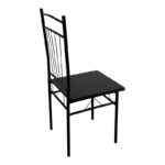 Τραπεζαρία Reforia pakoworld σετ 5τμχ mdf σε μαύρη απόχρωση με μαύρα μεταλλικά πόδια 110x60x74εκ-374-000003