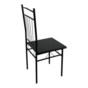 Τραπεζαρία Reforia pakoworld σετ 5τμχ mdf σε μαύρη απόχρωση με μαύρα μεταλλικά πόδια 110x60x74εκ-374-000003