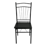 Τραπεζαρία Reforia pakoworld σετ 5τμχ mdf σε μαύρη απόχρωση με μαύρα μεταλλικά πόδια 110x60x74εκ-374-000003