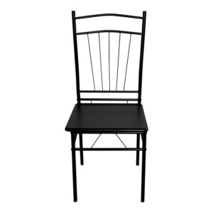 Τραπεζαρία Reforia pakoworld σετ 5τμχ mdf σε μαύρη απόχρωση με μαύρα μεταλλικά πόδια 110x60x74εκ-374-000003