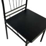 Τραπεζαρία Reforia pakoworld σετ 5τμχ mdf σε μαύρη απόχρωση με μαύρα μεταλλικά πόδια 110x60x74εκ-374-000003