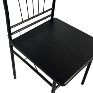 Τραπεζαρία Reforia pakoworld σετ 5τμχ mdf σε μαύρη απόχρωση με μαύρα μεταλλικά πόδια 110x60x74εκ-374-000003