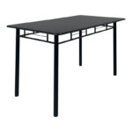 Τραπεζαρία Reforia pakoworld σετ 5τμχ mdf σε μαύρη απόχρωση με μαύρα μεταλλικά πόδια 110x60x74εκ-374-000003