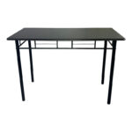 Τραπεζαρία Reforia pakoworld σετ 5τμχ mdf σε μαύρη απόχρωση με μαύρα μεταλλικά πόδια 110x60x74εκ-374-000003