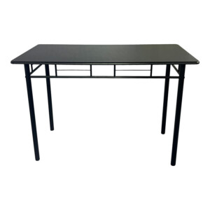 Τραπεζαρία Reforia pakoworld σετ 5τμχ mdf σε μαύρη απόχρωση με μαύρα μεταλλικά πόδια 110x60x74εκ-374-000003