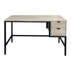 Γραφείο εργασίας Ramen pakoworld σε sonoma απόχρωση με μαύρα μεταλλικά πόδια 120x48x76εκ-374-000004