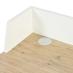 Γραφείο εργασίας Zervan pakoworld σε oak απόχρωση με πόδι λευκό μέταλλο 80x50x84εκ-375-000002