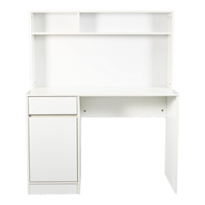 Γραφείο εργασίας Secreta pakoworld με ράφι σε λευκή απόχρωση 110x50x135εκ-375-000009