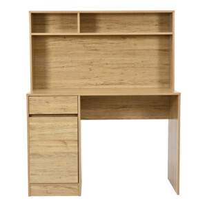 Γραφείο εργασίας Secreta pakoworld με ράφι σε oak απόχρωση 110x50x135εκ-375-000010