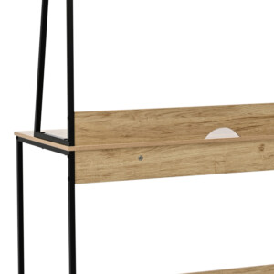 Γραφείο εργασίας Herbey pakoworld με ράφια σε oak απόχρωση με πόδι μαύρο μέταλλο 100x48x139εκ-375-000011