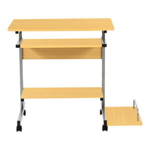 Γραφείο υπολογιστή Veronce pakoworld σε φυσική απόχρωση με μεταλλικό σκελετό 89x47x71εκ-375-000012