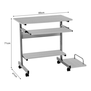 Γραφείο υπολογιστή Veronce pakoworld σε φυσική απόχρωση με μεταλλικό σκελετό 89x47x71εκ-375-000012