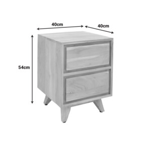 Κομοδίνο Emira pakoworld μασίφ ακακίας σε φυσική απόχρωση 40x40x54εκ-376-000002