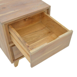 Κομοδίνο Emira pakoworld μασίφ ακακίας σε φυσική απόχρωση 40x40x54εκ-376-000002