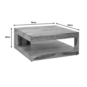 Τραπέζι Stolic pakoworld μασιφ ξύλο sheesham σε καρυδί απόχρωση 90x90x40εκ-376-000014