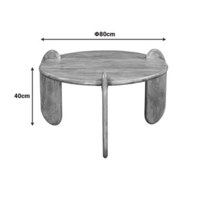 Τραπέζι σαλονιού Earten pakoworld μασίφ ξύλο ακακίας σε φυσική απόχρωση Φ80x40εκ-379-000010