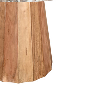 Τραπέζι Ezerdian pakoworld μασίφ ξύλο ακακίας σε φυσική απόχρωση με επιφάνεια μαρμάρου Φ150x76εκ-379-000015