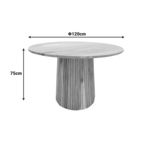 Τραπέζι Tully pakoworld μασίφ ξύλο ακακίας σε φυσική απόχρωση Φ120x75εκ-379-000018