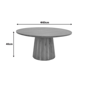 Τραπέζι σαλονιού Canicule ΙI pakoworld μασίφ ξύλο ακακίας σε καρυδί απόχρωση Φ80x40εκ-379-000019