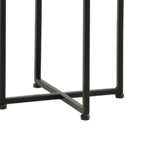 Βοηθητικό τραπέζι Miles ΙΙ pakoworld μασίφ ξύλο ακακίας σε φυσική απόχρωση με μαύρα μεταλλικά πόδια  29x29x54εκ-379-000022