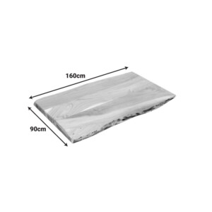 Επιφάνεια τραπεζιού Pozier pakoworld μασίφ ξύλο ακακίας σε φυσική απόχρωση 160x90x4εκ-379-000024