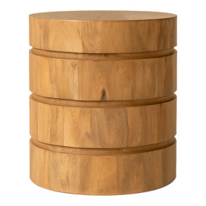 Τραπέζι Charmy pakoworld μασίφ ξύλο mango σε φυσική απόχρωση Φ130x76εκ-379-000041