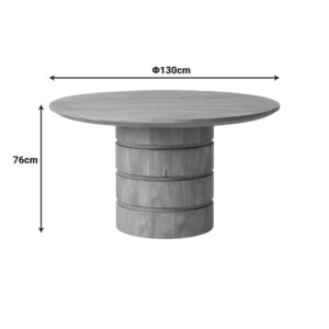 Τραπέζι Charmy pakoworld μασίφ ξύλο mango σε φυσική απόχρωση Φ130x76εκ-379-000041