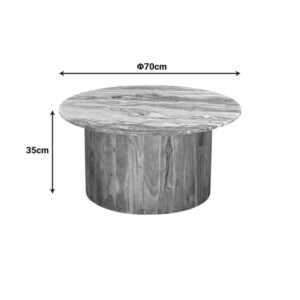 Τραπέζι σαλονιού Sergy pakoworld σετ 2 τμχ μασίφ ξύλο ακακίας σε φυσική απόχρωση με επιφάνεια μαρμάμαρου-379-000045