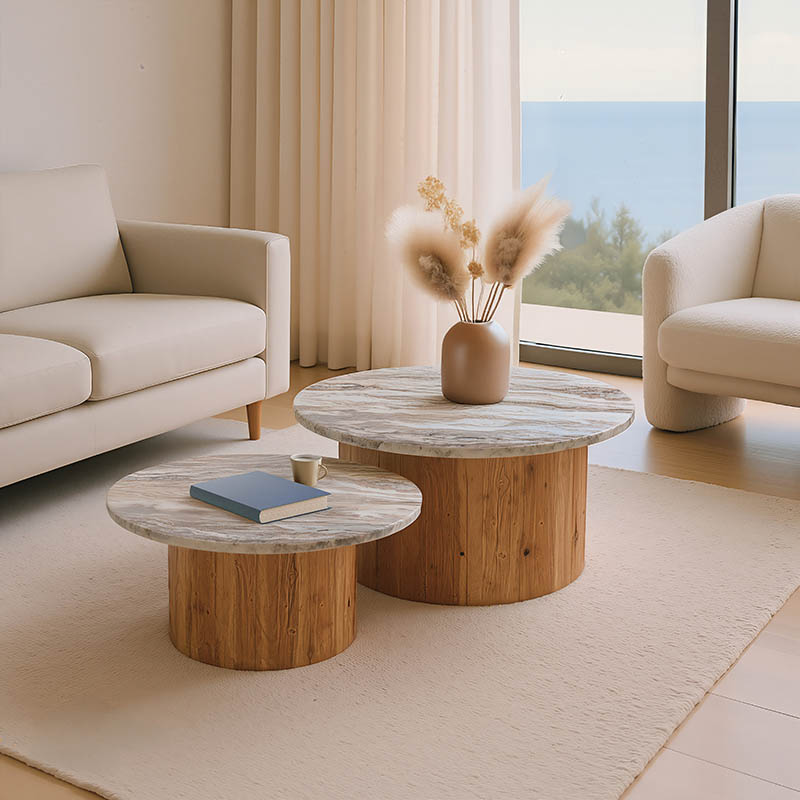 Τραπέζι σαλονιού Sergy pakoworld σετ 2 τμχ μασίφ ξύλο ακακίας σε φυσική απόχρωση με επιφάνεια μαρμάμαρου-379-000045 Τραπέζι σαλονιού Sergy pakoworld σετ 2 τμχ μασίφ ξύλο ακακίας σε φυσική απόχρωση με επιφάνεια μαρμάμαρου-379-000045