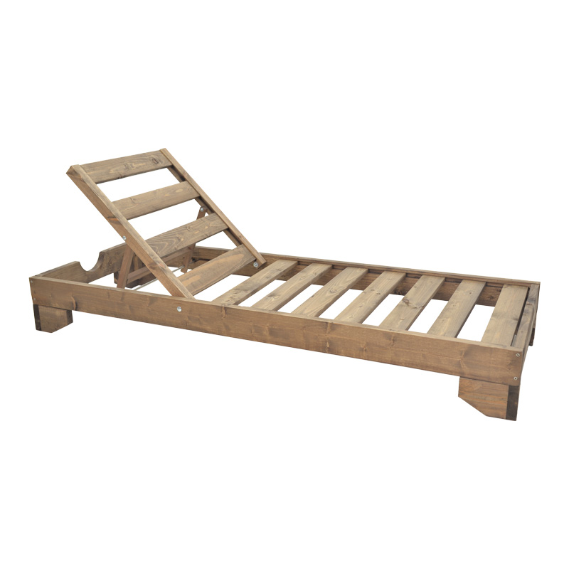 Ξαπλώστρα Fendy pakoworld ξύλο ελάτου σε καρυδί απόχρωση 71.5x200x24εκ-380-000002