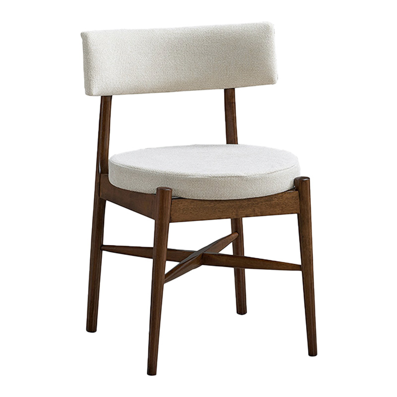 Καρέκλα Raudi pakoworld rubberwood σε καρυδί-εκρού απόχρωση 45.5x45.5x81εκ-381-000004 Καρέκλα Raudi pakoworld rubberwood σε καρυδί-εκρού απόχρωση 45.5x45.5x81εκ-381-000004