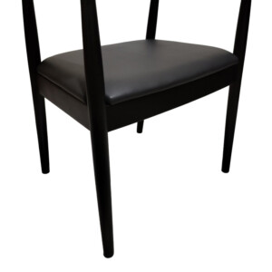 Πολυθρόνα Joube pakoworld rubberwood σε μαύρη απόχρωση με μαύρο pu μαξιλάρι 50x62x72εκ-382-000002