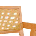 Πολυθρόνα Winslow pakoworld rubberwood σε φυσική απόχρωση-ύφασμα λευκό 51x54x80εκ-382-000009