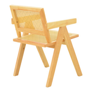 Πολυθρόνα Winslow pakoworld rubberwood-rattan σε φυσική απόχρωση 51x54x80εκ-382-000010
