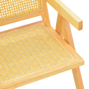 Πολυθρόνα Winslow pakoworld rubberwood-rattan σε φυσική απόχρωση 51x54x80εκ-382-000010