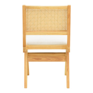 Καρέκλα Winslow pakoworld rubberwood σε φυσική απόχρωση-ύφασμα λευκό 46x58x80εκ-382-000011