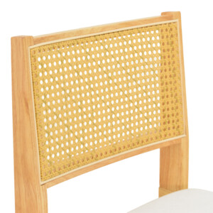 Καρέκλα Winslow pakoworld rubberwood σε φυσική απόχρωση-ύφασμα λευκό 46x58x80εκ-382-000011