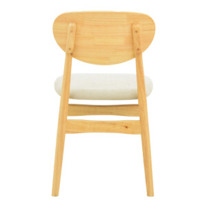 Καρέκλα Cardith pakoworld rubberwood-plywood σε φυσική απόχρωση-ύφασμα γκρι-μπεζ 48x51x78εκ-382-000013