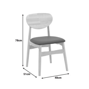 Καρέκλα Cardith pakoworld rubberwood-plywood σε φυσική απόχρωση-pu μπεζ 48x51x78εκ-382-000014